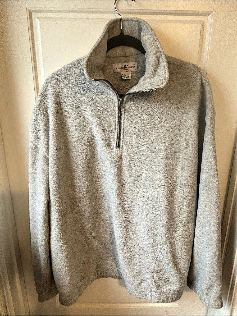 Natural Issue Men's Gray Quarter-Zip Fleece Large